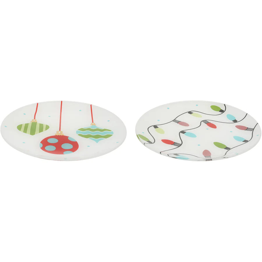 Holiday Glass Plates 8"