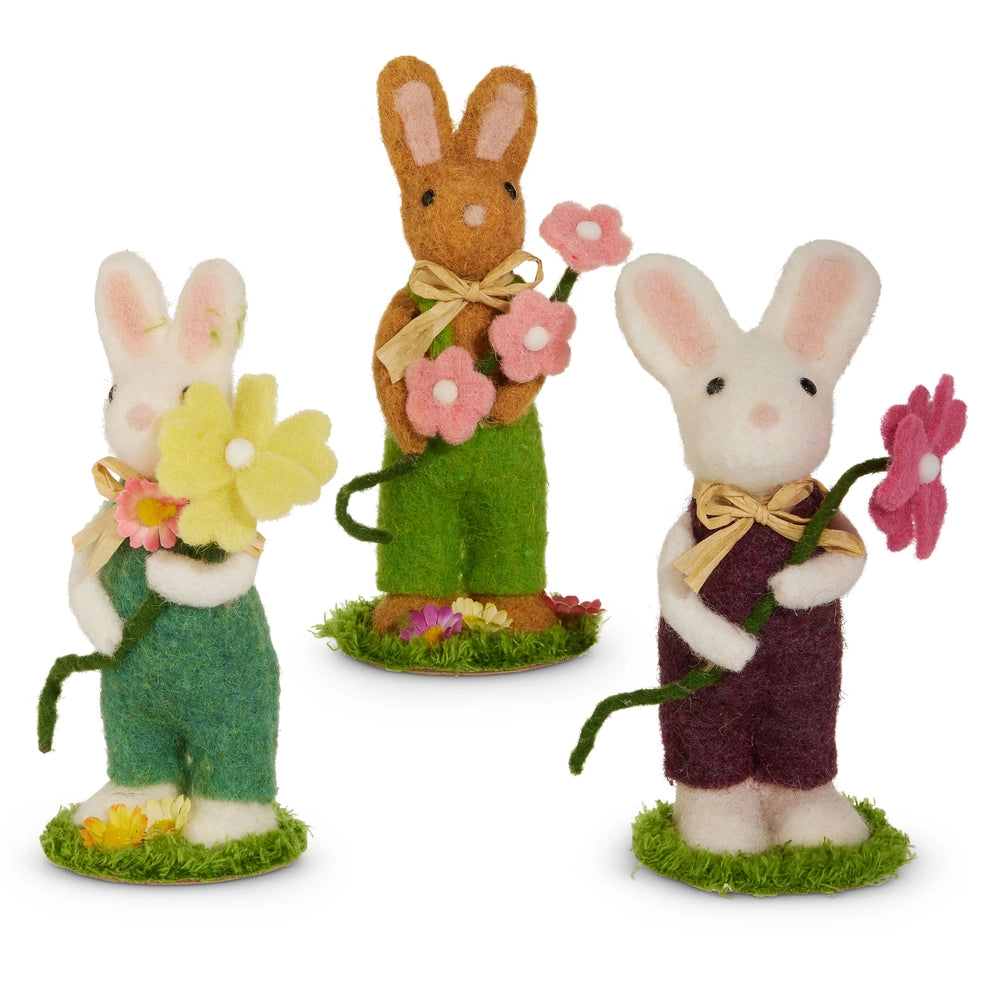 Felt Bunny with Flower