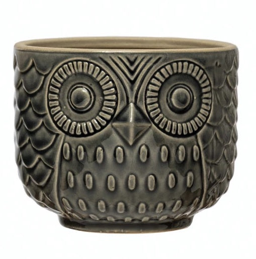 Stoneware Owl Containers/Pots