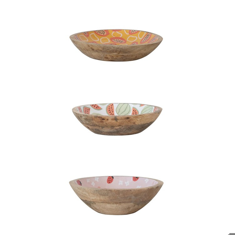 Enameled Wood Bowl