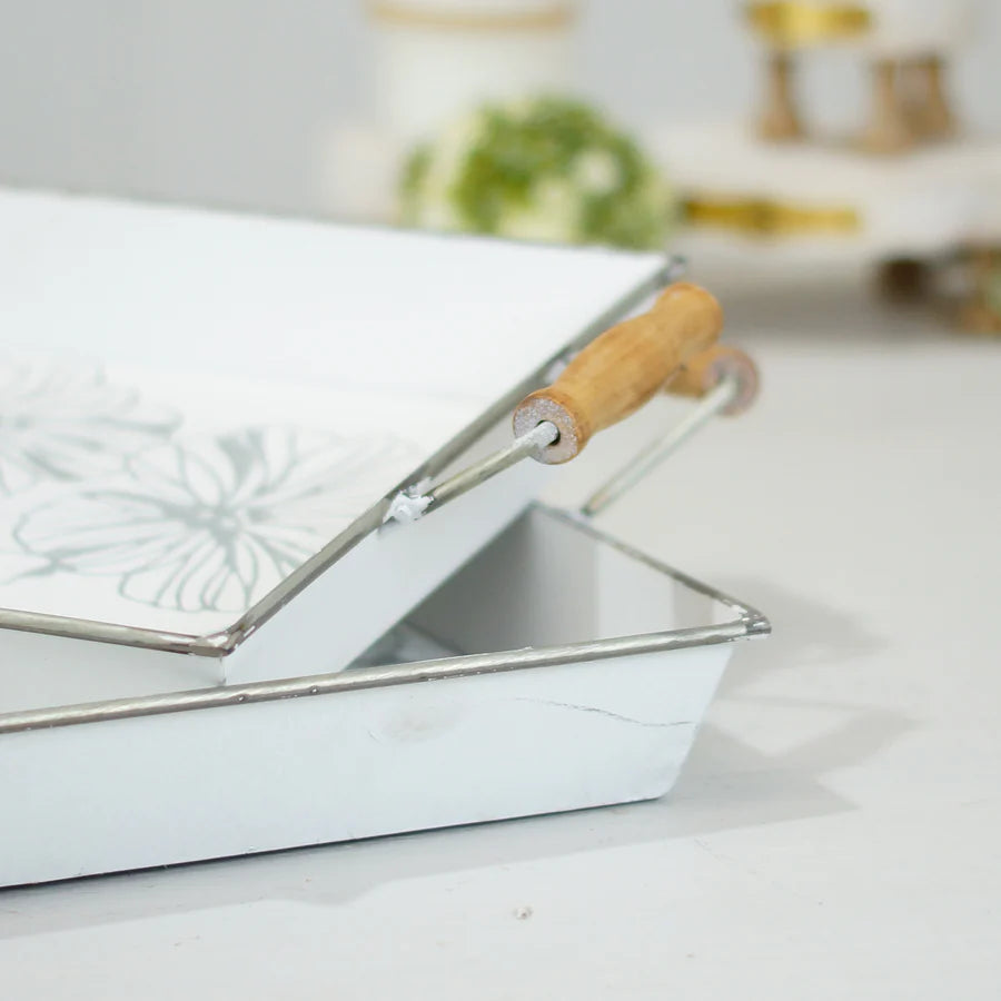 Embossed Flower Metal Tray