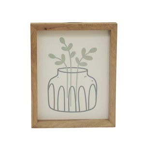 Line Drawing Pot & Flower Wall Decor
