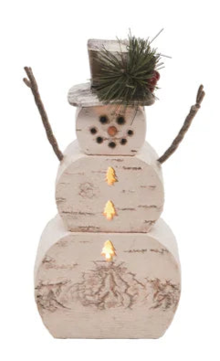 LED Birch Snowman