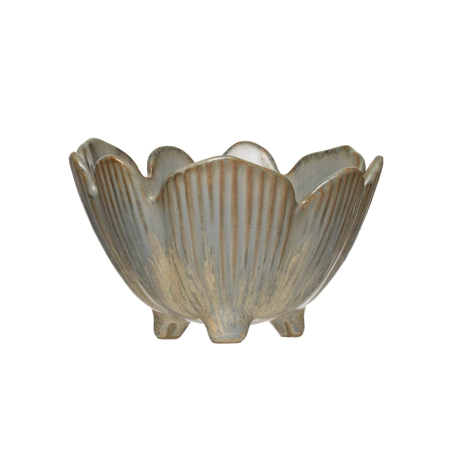 Glazed Blue Flower Bowl
