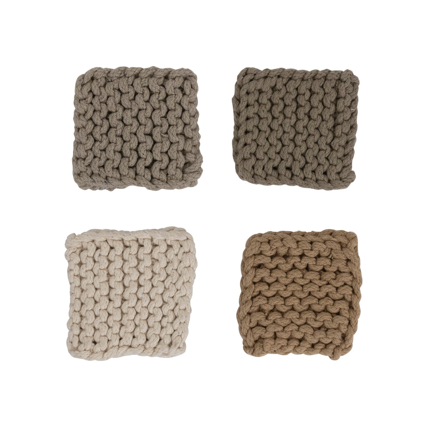 Sq Crochet Cotton Coaster S/4