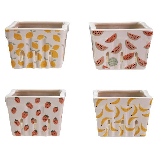 Stoneware Berry Basket