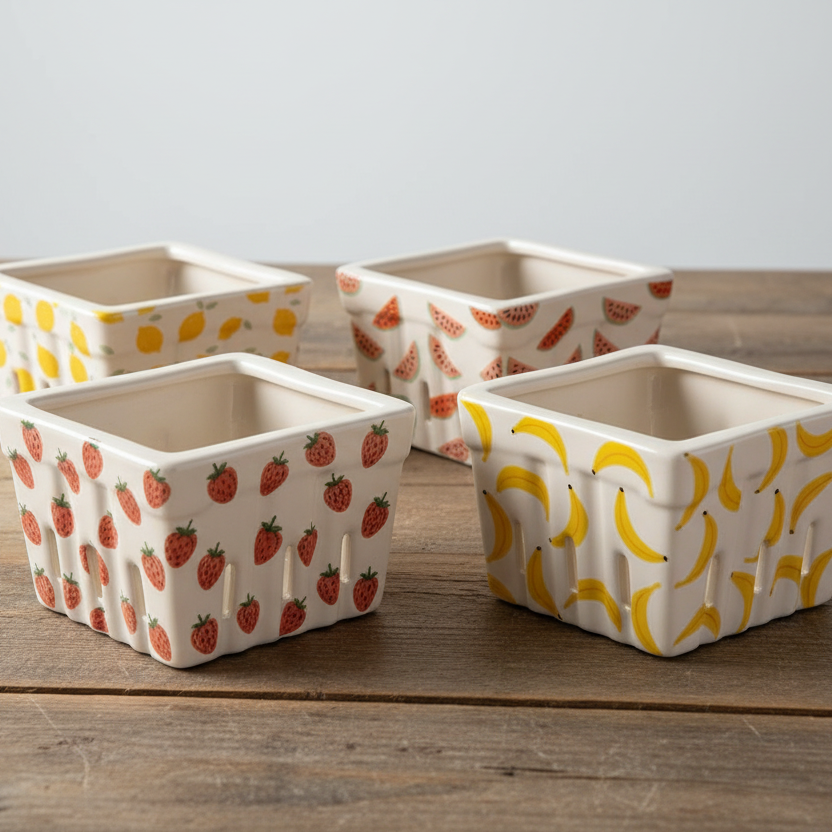 Stoneware Berry Basket
