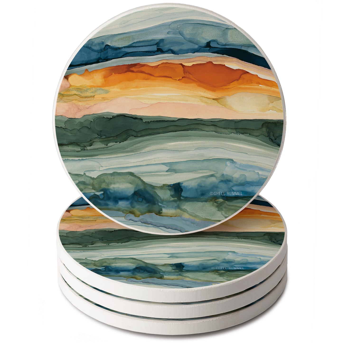 Sandstone Round Coaster S/4