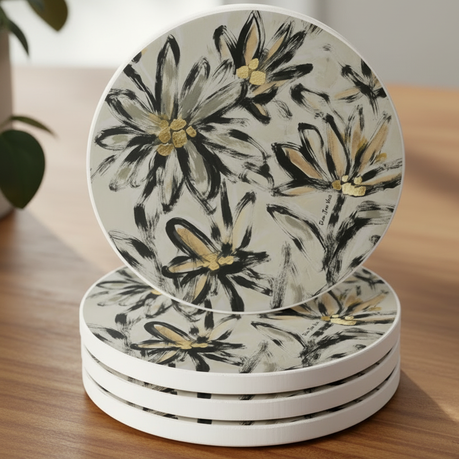Sandstone Round Coaster S/4