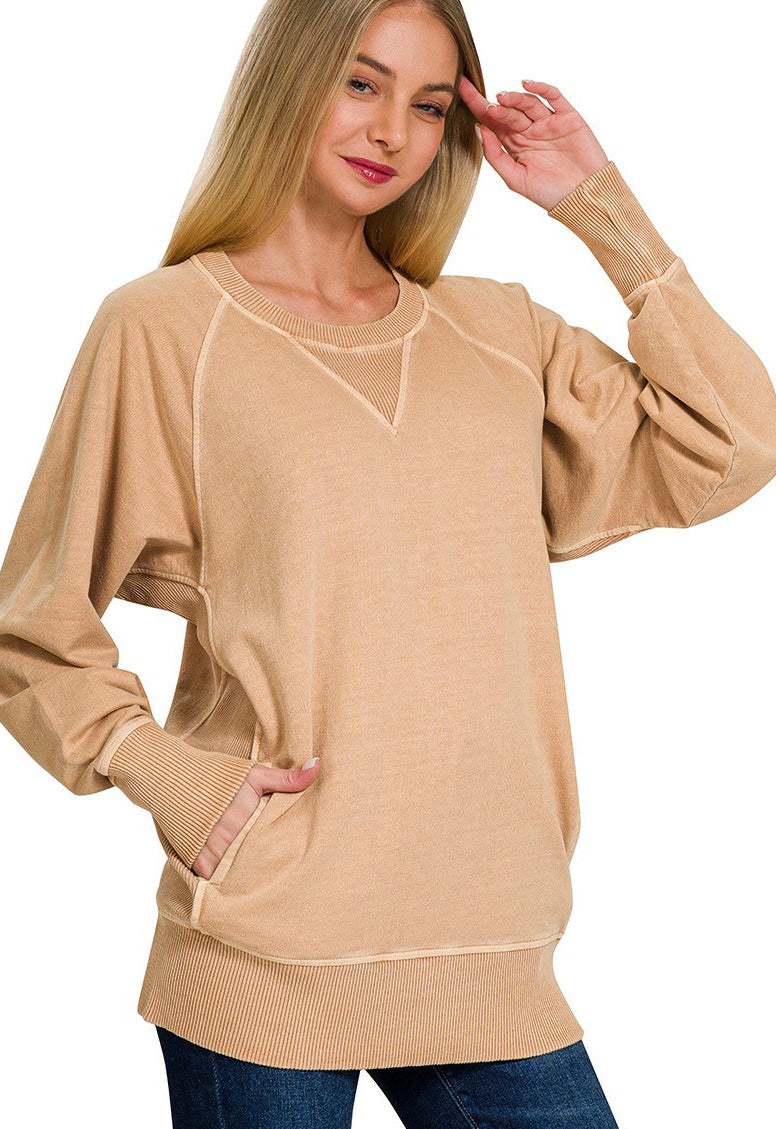 Natalie Pigment Dyed Pullover