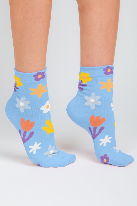 Mini Floral Print Socks