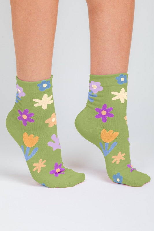 Mini Floral Print Socks