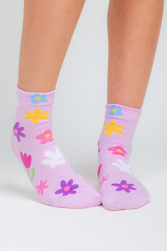 Mini Floral Print Socks