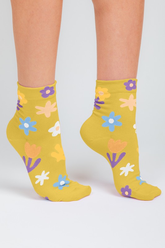 Mini Floral Print Socks