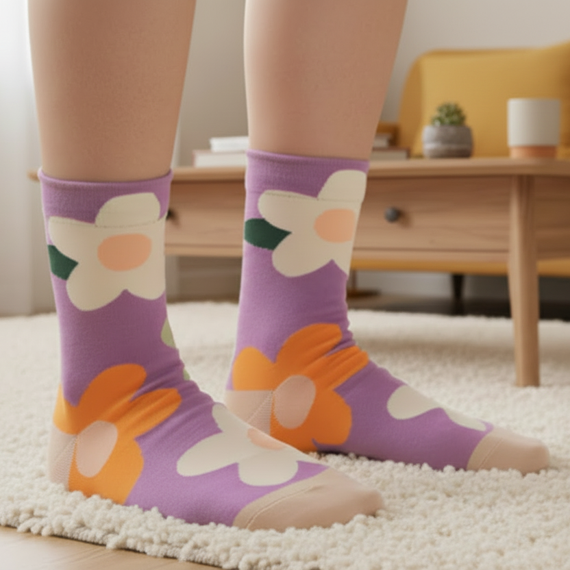Floral Print Socks