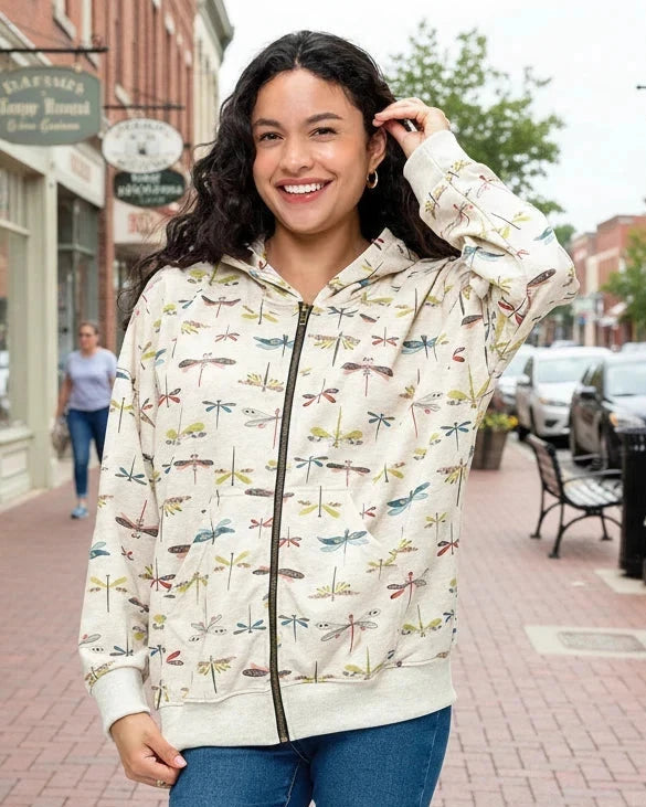 Animal Print Zip Sweatshirt