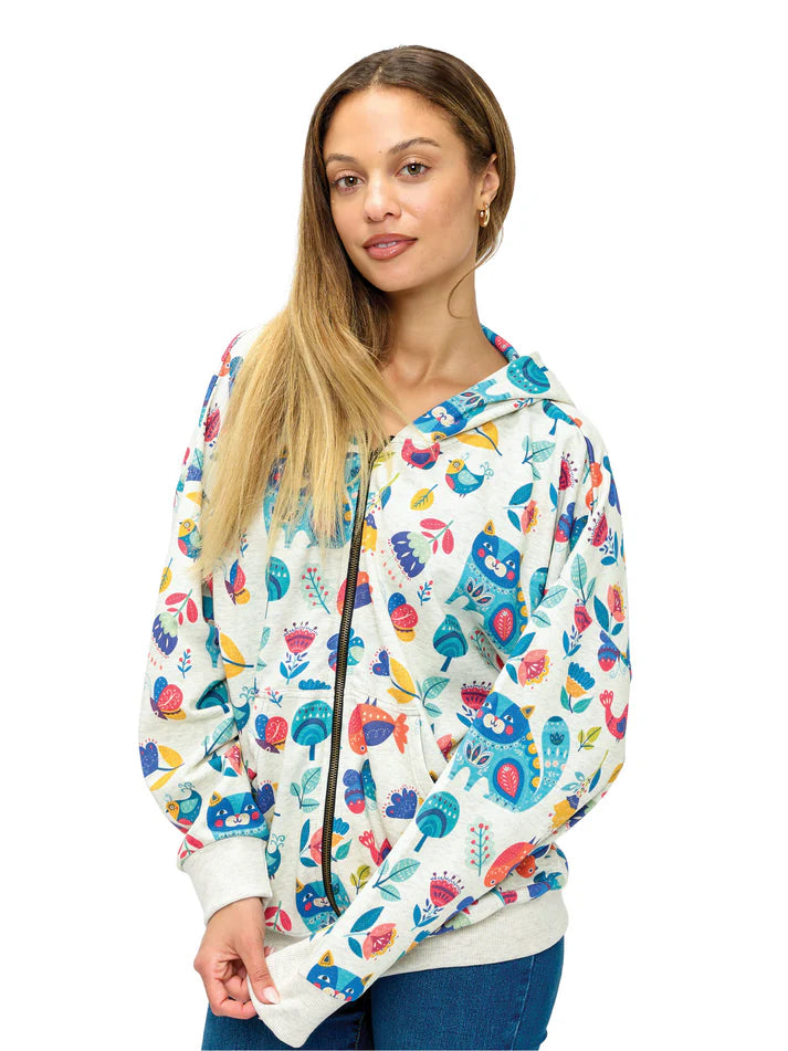 Animal Print Zip Sweatshirt