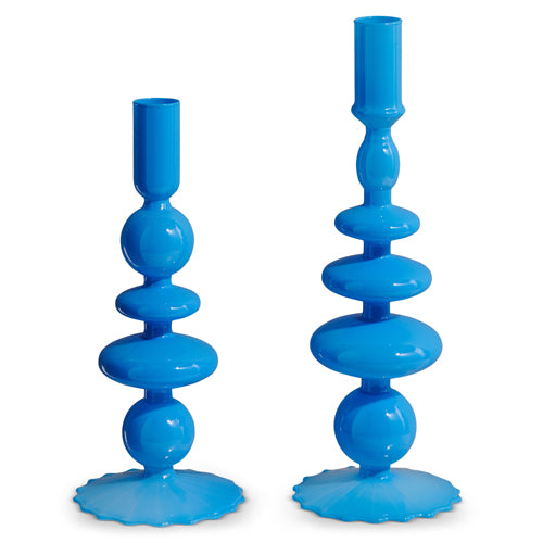 Blue Glass Candle Stick