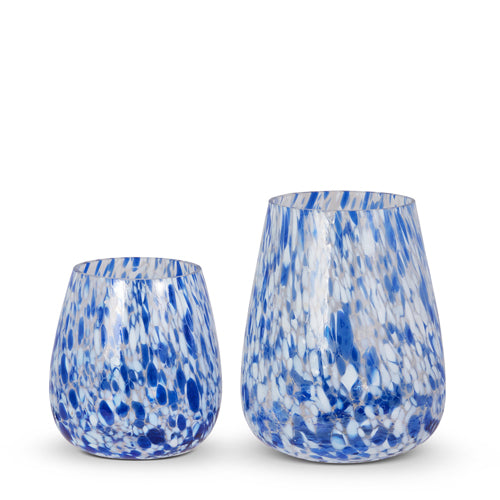 Blue Waves Glass Vase