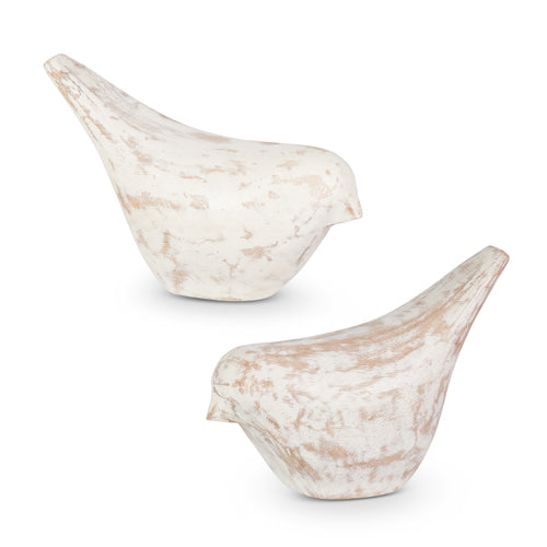 White Wash Wood Bird