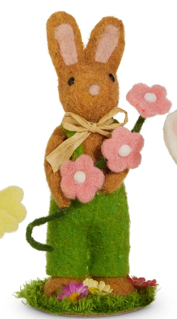 Felt Bunny with Flower