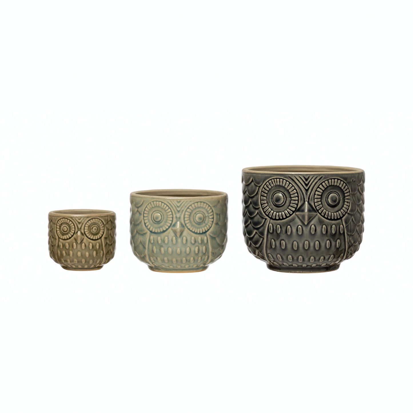 Stoneware Owl Containers/Pots