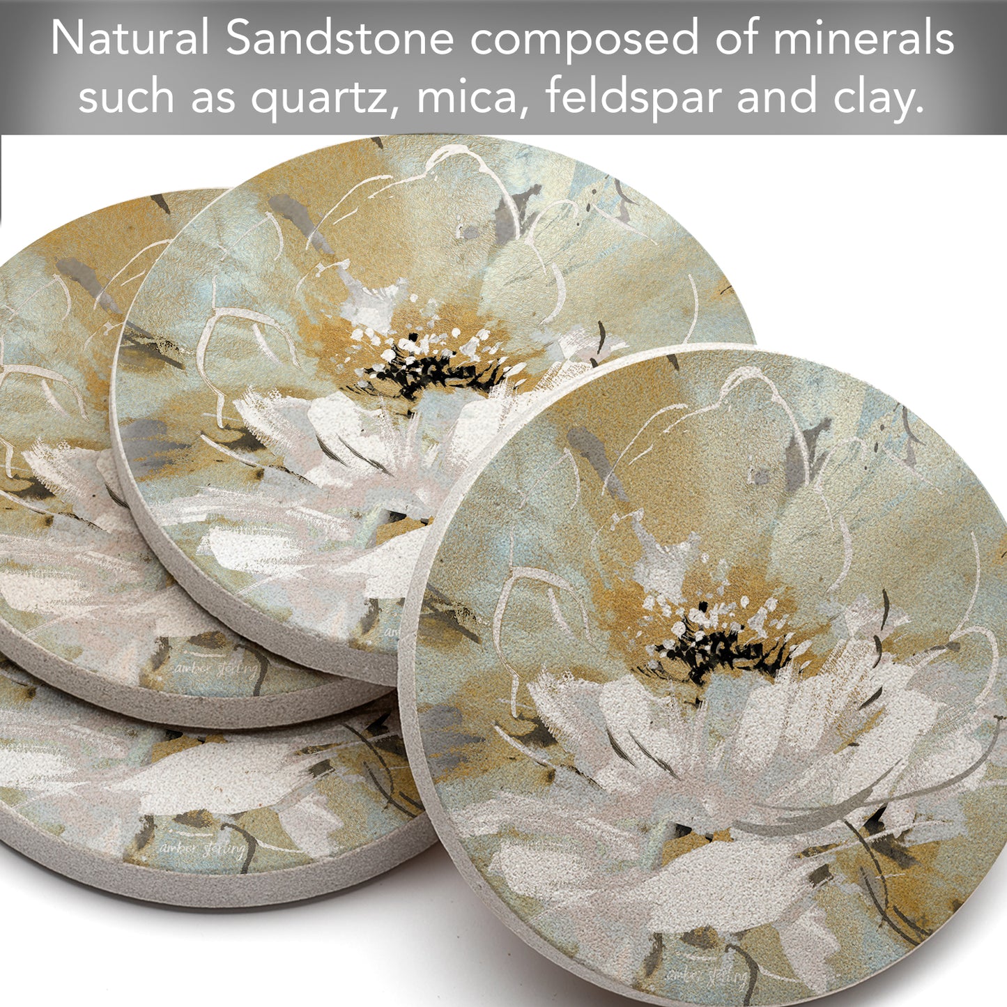 Sandstone Round Coaster S/4