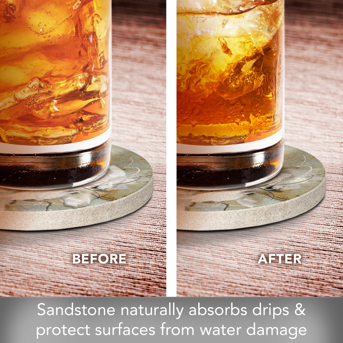 Sandstone Round Coaster S/4