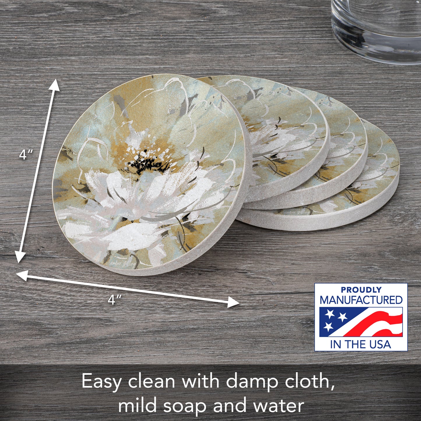 Sandstone Round Coaster S/4