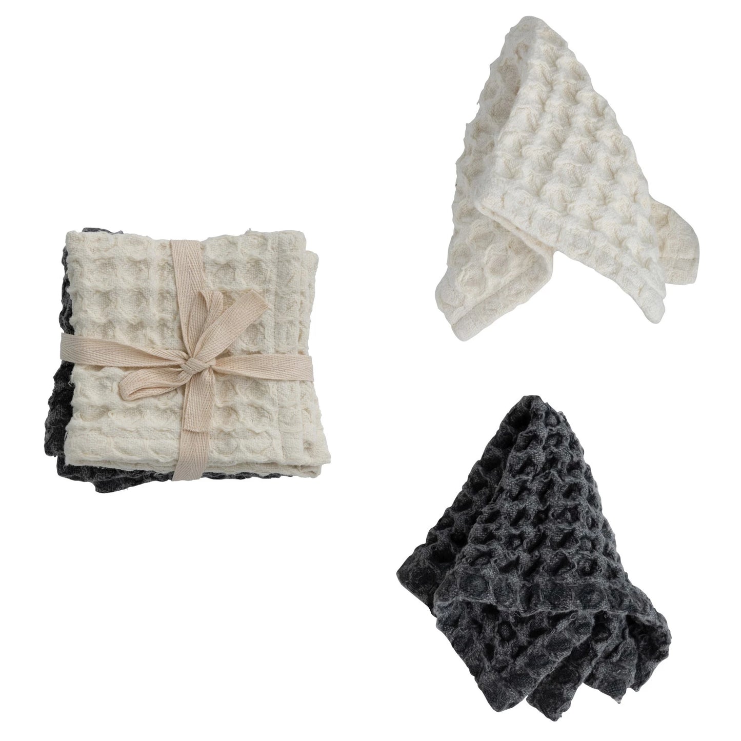 Cotton Waffle Dish Cloths - Set 2