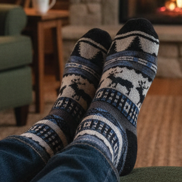 Elk Lodge Slipper Socks