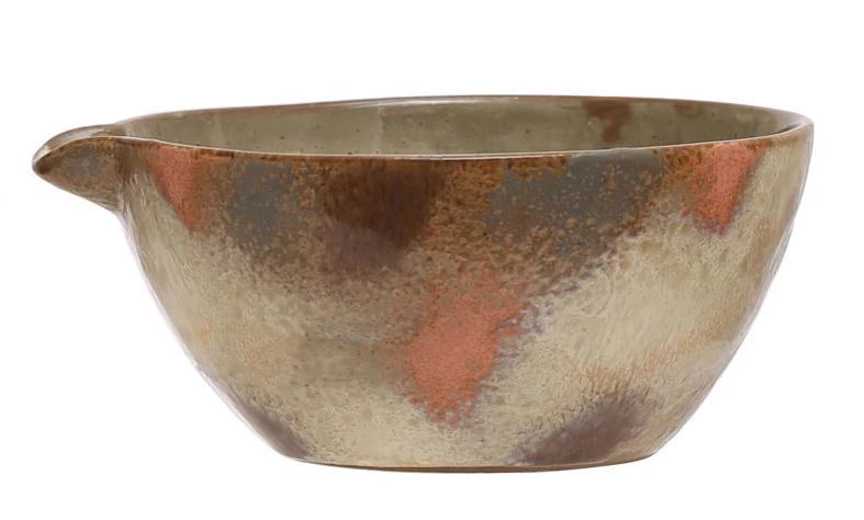 Stoneware Batter Bowl w/Spouts