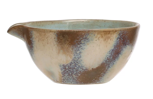 Stoneware Batter Bowl w/Spouts