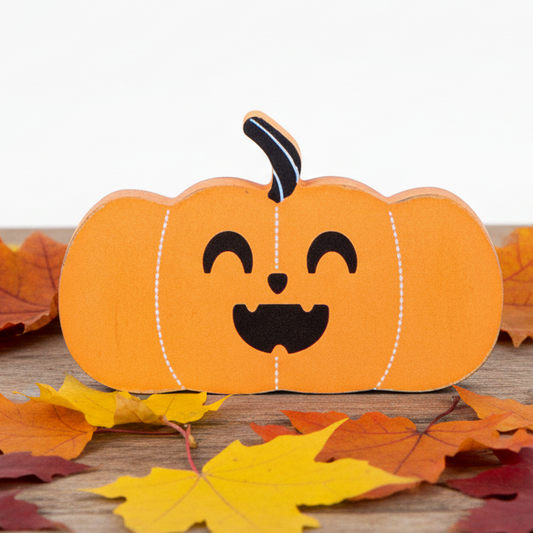 Double Sided Short Wood Pumpkin