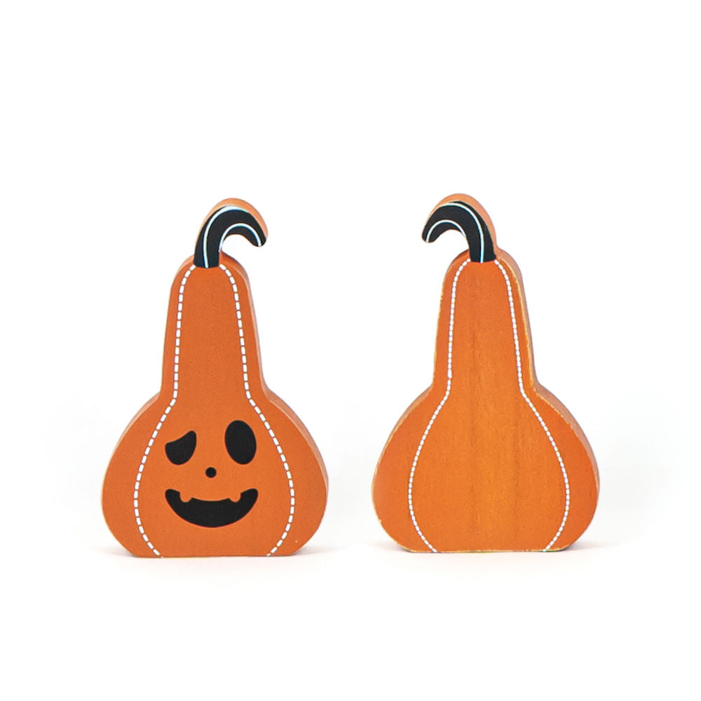 Orange Reversible Wood Pumpkin