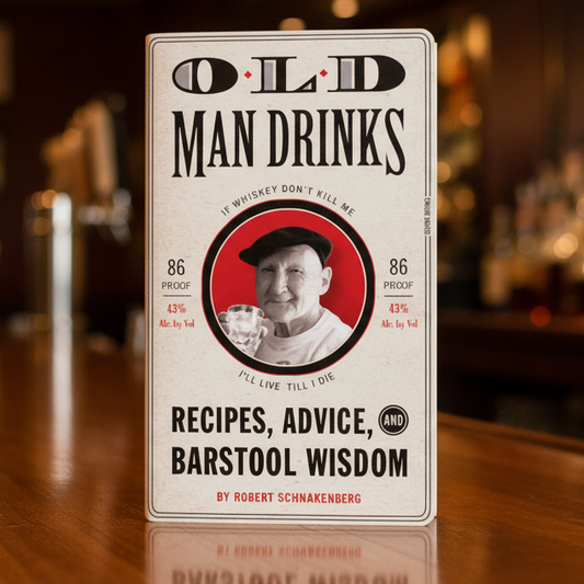 Old Man Drinks Book