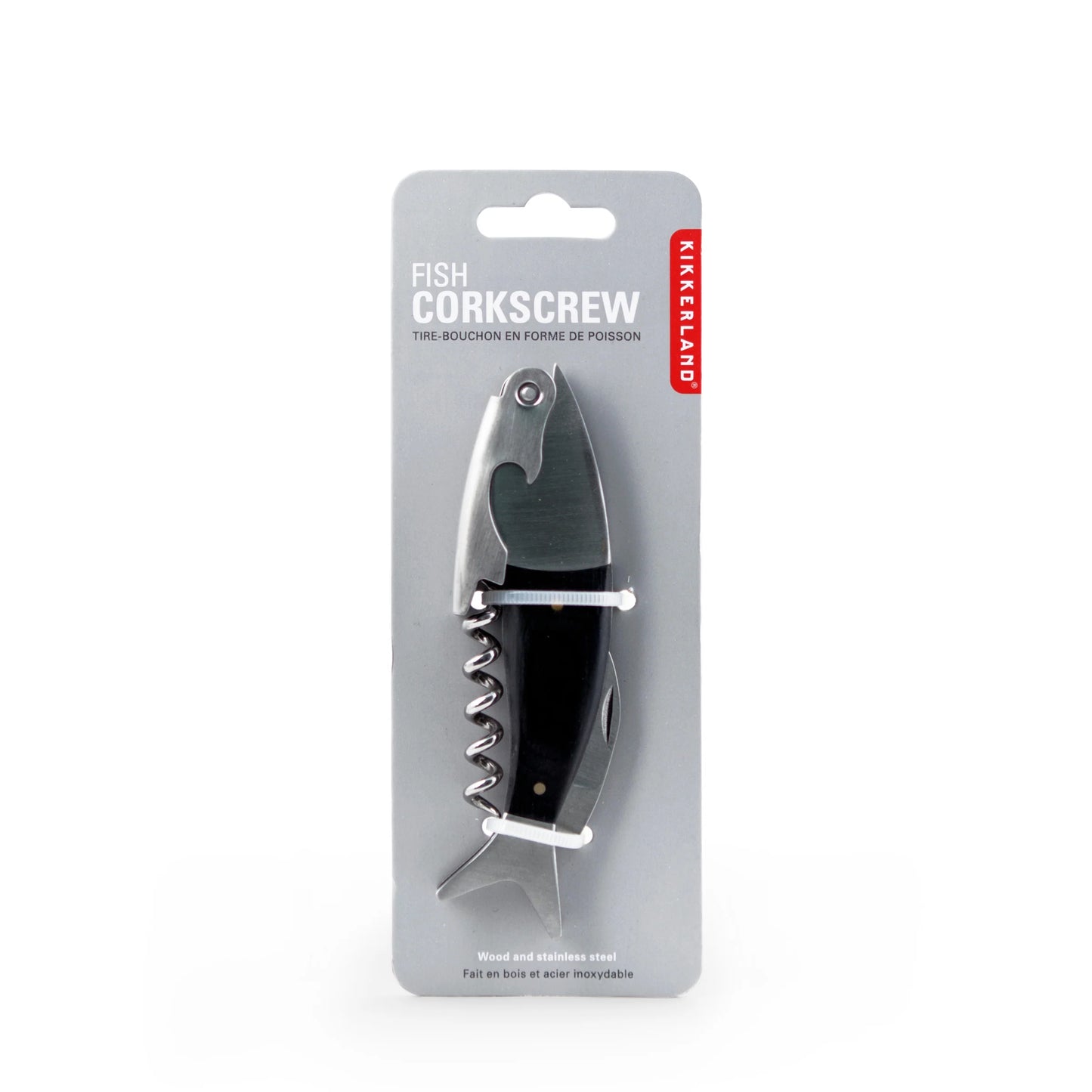 Stainless Steel & Wood Corkscrew