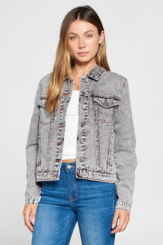 Raven Acid Wash Denim Jacket