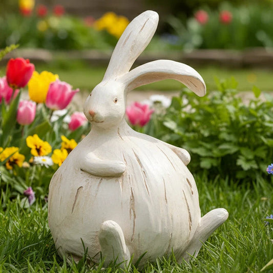 Woodgrain Rabbit Round 8"