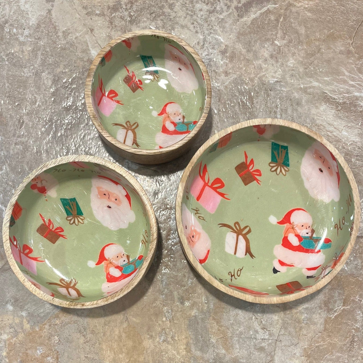 Holiday Enamel Wood Bowl