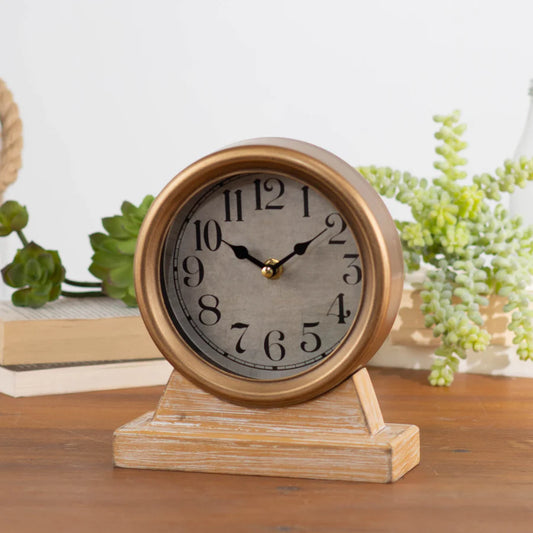 Round Copper Table Clock