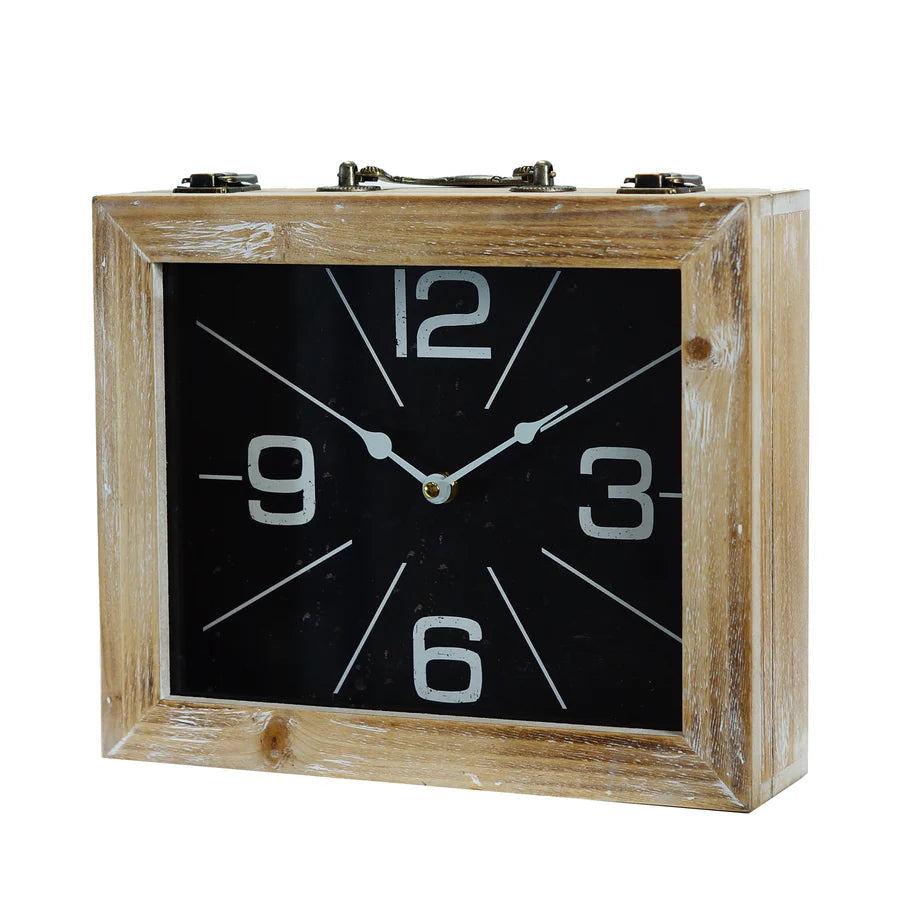 Sq Wood Table Clock