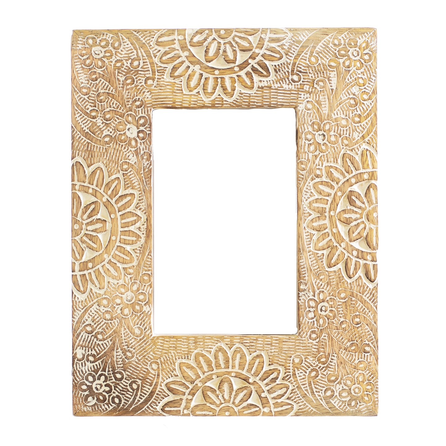 Carved Mango Wood Frame 4x6