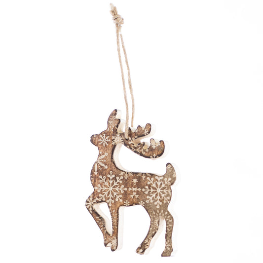 Embossed Wood Deer Orn