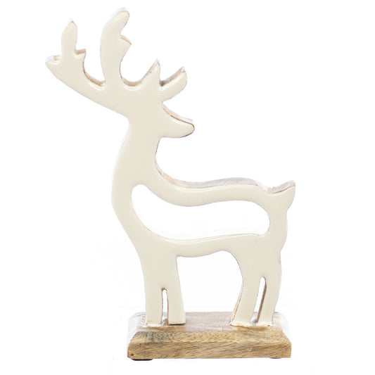 White Enamel Cutout Deer