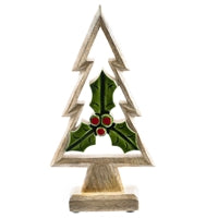 Wood Tree W/ Holly