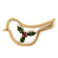 Wood Bird W/ Holly