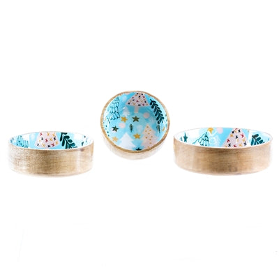 Holiday Enamel Wood Bowl