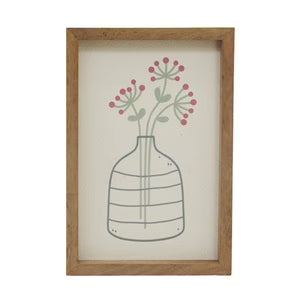 Line Drawing Pot & Flower Wall Decor