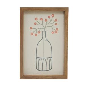 Line Drawing Pot & Flower Wall Decor